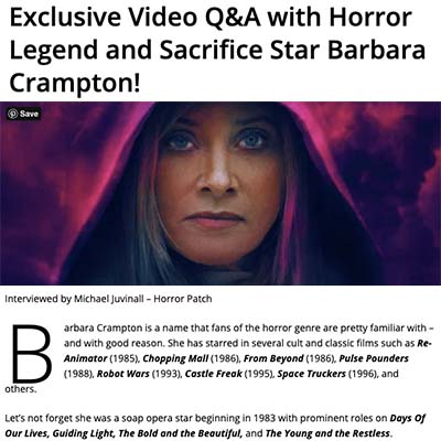 Exclusive Video Q&A with Horror Legend and Sacrifice Star Barbara Crampton!